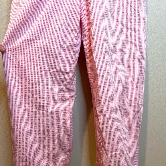 Vineyard Vines Pink & White Stripe Seersucker Tie Waist Jumpsuit Size 12 - Picture 13 of 14
